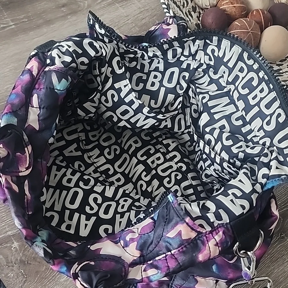 MARC by Marc Jacobs Pretty Nylon Eliz-A-Baby Diaper Bag, Black & Purple Multi